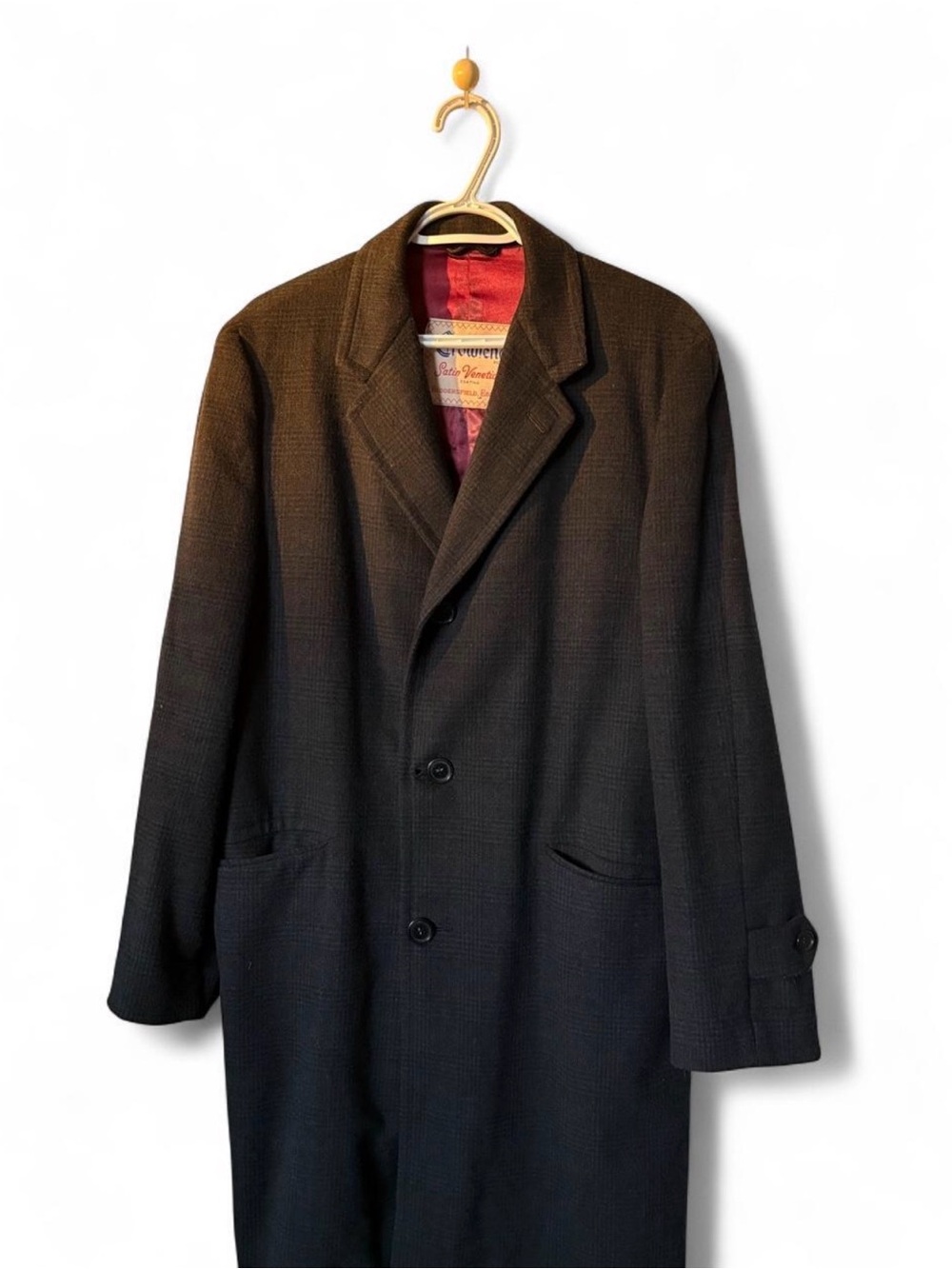 Womens Black Long Single-Breasted Coat